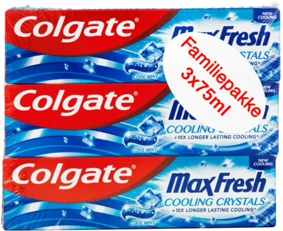 Colgate Max Fresh Cooling Crystals 3x75 ml Tannkrem