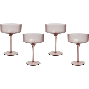 Beliani Cocktailglas 4 st Rosa Transparent Handblåsta 33 cl 4 st Set