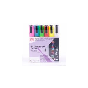 Blackboardpenna 6.0mm   ZIG Illumigraph PMA-510 B   sorterade färger   6st