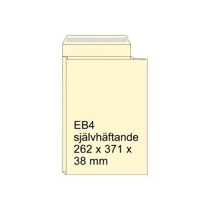 Diverse Brevpåse 262 x 371 x 38mm EB4   Monsterzak   självhäftande remsa   125st