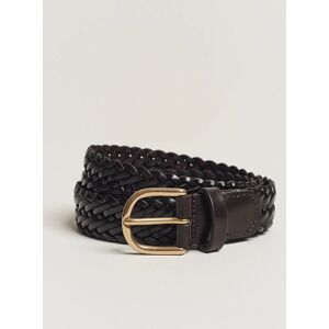 Anderson's Woven Leather Belt 3 cm Dark Brown