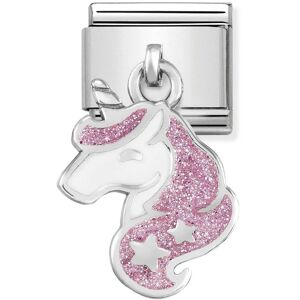 Nomination Silvershine White and Glitter Pink Unicorn 331805-13