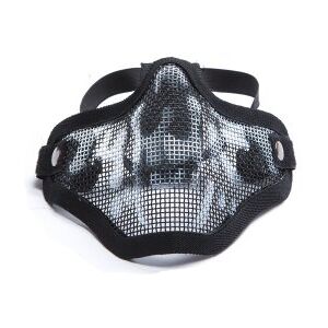 ASG Strike Systems Airsoft Metal Mesh Mask Lower Half (Färg: Svart/Skull)