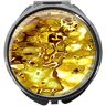 metALUm metall pillerburk med spegel rund metall 3 fack ram ram – MUSTER IN GOLD #1059