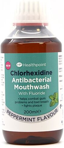 Healthpoint Chlorhexidine Antibacterial Mouthwash With Fluoride 200 ml Munsk&ouml;lj