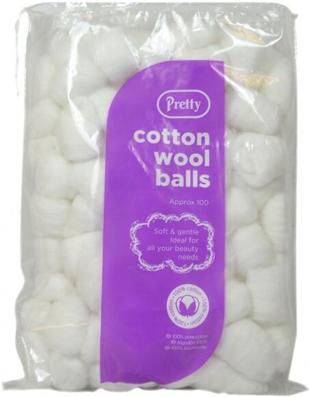 Pretty White Cotton Wool Balls 100 st Bomullsrondeller