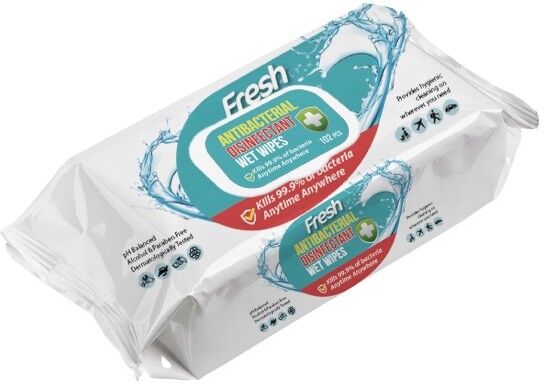 Fresh Antibacterial Disinfectant Wet Wipes 102 st V&aring;tservetter