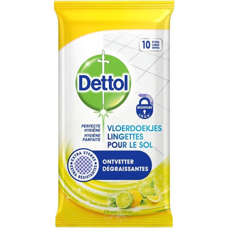 Dettol Perfect Hygiejne Wipes Lemon 10 st Reng&ouml;ringsservetter