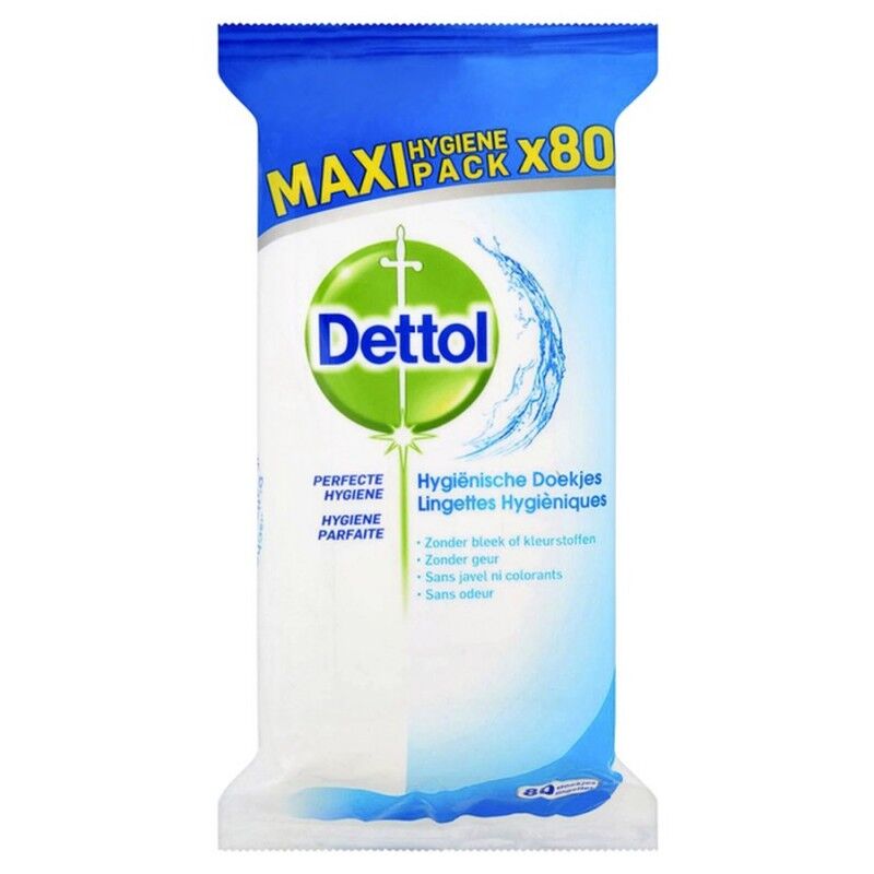 Dettol Multi-Purpose Disinfectant Antibacterial Wipes Maxi Pack 80 st Reng&ouml;ringsservetter