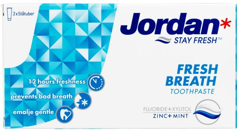 Jordan Fresh Breath Toothpaste 2 x 50 ml Tandkr&auml;m