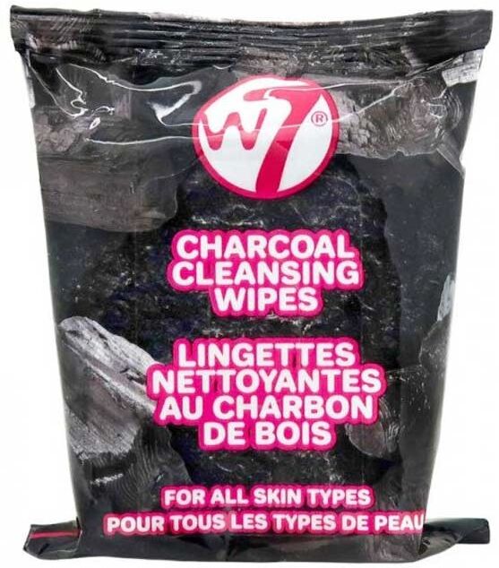 W7 Charcoal Cleansing Wipes 25 st Reng&ouml;ringsservetter