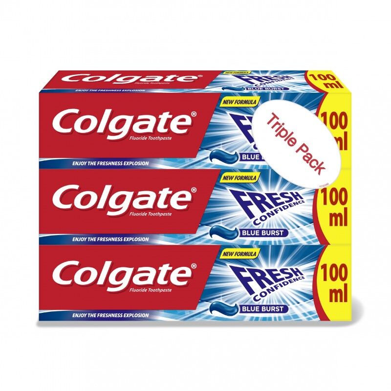 Colgate Fresh Confidence Blue Burst 3 x 100 ml Tandkr&auml;m