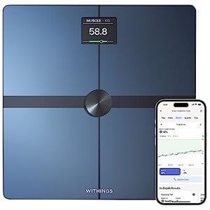 WITHINGS Body Smart - Accurate Scale for Body Weight and Fat Percentage, Body Composition Scales Wi-Fi and Bluetooth Weight Scale, Apple Health / Google Fit Compatible, Digital Bathroom Scale