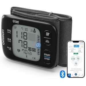 OMRON RS7 Automatic Wrist Blood Pressure Monitor for Home Use or on The Go, Clinically Validated, Including Use on Obese People, Blood Pressure Machine with Free Smartphone App and Positioning Sensor