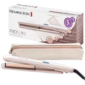 Remington ProLuxe Hair Straightener (1-Pass Straightening, Ceramic, Lightweight, Easy Gliding, LCD Screen, 9 temperature settings from 150 to 230°C, pouch) S9100 Hair Straightener