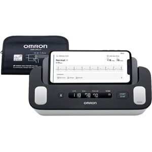 OMRON Complete HEM-7530T-E3 ECG & Smart Blood Pressure Monitor, White,Black