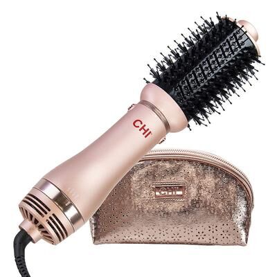 CHI Volumizer 4-IN-1 Blowout Brush with Beauty Bag, Multicolor