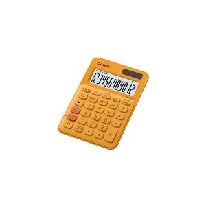 Casio MS-20UC - Skrivebords-regnemaskine - 12 cifre - solpanel, batteri - orange