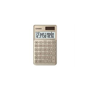 Casio SL-1000SC - Calculatrice de poche - 10 chiffres - panneau solaire, pile - or - Publicité