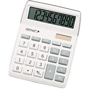 Genie 840 B 10 chiffres calculatrice de bureau avec double alimentation (solaire et batterie) ~ Design Compact (Silver) - Publicité