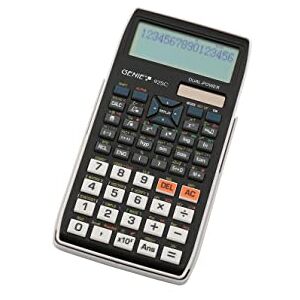 Genie 92SC Calculatrice Scientifique avec 580 Fonctions, écran 10 Chiffres / 2 Lignes et Fonction on/Off comme dans Le livret Scolaire, Double Alimentation (Solaire/Batterie) Noir - Publicité