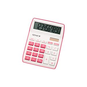 Genie 840 P 10 chiffres calculatrice de bureau avec double alimentation (solaire et batterie) Design Compact (Rose) - Publicité
