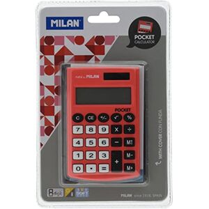 MILAN Blister Calculatrice Pocket 8 Chiffres, Rouge - Publicité