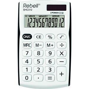 Rebell re de shc312 Petit Calculatrice, écran 12 chiffres, blanc/noir - Publicité