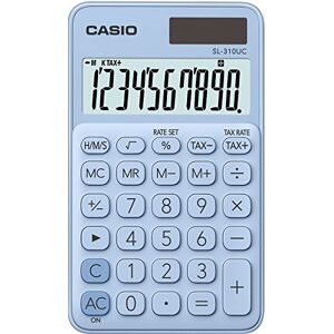 Casio Calculatrice SL-310UC, 10 Chiffres, Couleurs Tendance, calcul des Taxes, Division des milliers de divisions, Fonctionnement Solaire/Piles - Publicité
