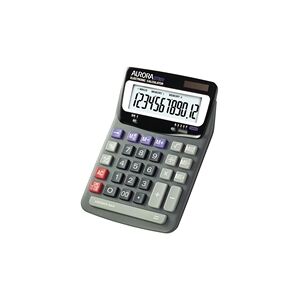 Aurora Grey/Black 12-Digit Desk Calculator (solar with battery) DT85V