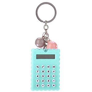 Lazmin Portable Pocket Calculator, Mini Candy Color Cute Cookies Style Calculator with Key Buckle(Green)