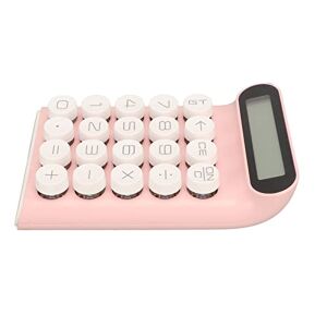 Pssopp Mechanical Calculator, Intelligent Shutdown Detachable Calculator Blue Switch 20 Keys for Office (Pink)
