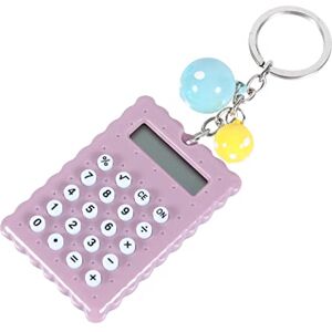 jojofuny Pocket Calculator Key Chains for Children Calculator Portable Keychain Portable Mini Calculator Stationary Calculator Key Ring Key Fob Purple Student Pvc Cute Computer