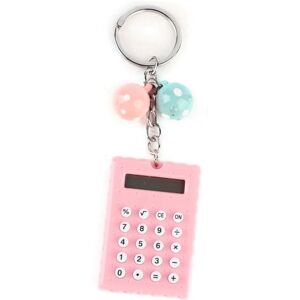 Rankomu Keychain Calculator Mini Portable Cute Cookies Style Key Chain Calculator 8 Bit Display Pocket Calculator with Candy Color for Children Students (Little Red)