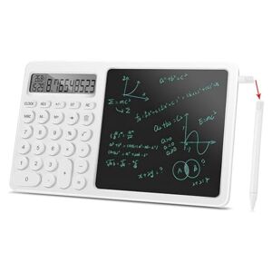 Rordigo Basic Calculator with 8-Inch LCD Writing Tablet, Desktop Calculator with Writing Tablet, Small Calculator with Time