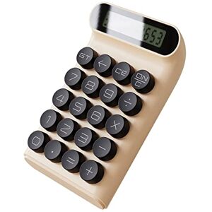 Adoorniequea Mechanical Switch Calculator Transparent Sound Simple Line Sturdy 10 Digit Display Cream Color, 15x9.2x3 cm