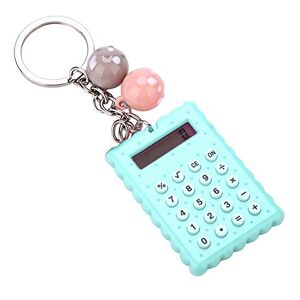 Mini Calculator, VBESTLIFE Portable Pocket Candy Color PVC 8 Digits Electronic Calculator with Silicone Buttons and Keychain Buckle for Children Students(Green)