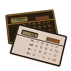 Onsinic 2pcs Calculator Thin Mini Credit Card Sized -digit Solar Powered Pocket Calculator Office School Supplies Stationery Set