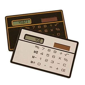 PiniceCore 2pcs Thin Slim Mini Credit Card Design Calculator Solar Power Pocket Calculator