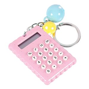 ARTIBETTER Pocket Calculator Basic Calculator Small Cute Calculator Electronic Calculator Student Stationery Calculator with Keychain Standard Function Pink Child Mini Gift Stainless Steel