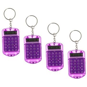 Hemobllo 4pcs Keychain Calculator Tote Bag for Women Number Pendant Tote Purse for Women Keychains for Backpacks Desk Calculator Tiny Calculator Womens Key Chain Purple Pocket Student Abs