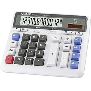 OSALO Extra Large LCD Display Big Button 12 Digits Electronic Solar Accounting Desk Calculator (OS-2135 Pro)