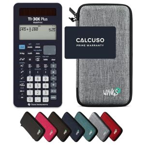 Texas Instruments TI 30 X Plus Mathprint Scientific Technical Calculator + WYNGS Protective Case Light Grey + Extended Warranty