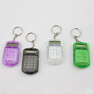 Verlike Pocket Mini Electronic Calculator 8 Digits Keychain Key Ring School Gift Random Color