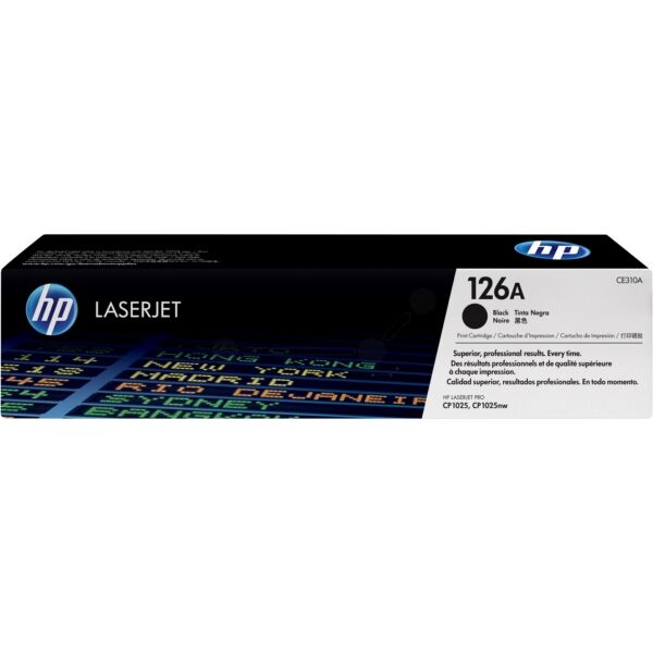 HP Original HP Color LaserJet Pro CP 1022 Toner (126A / CE 310 A) schwarz, 1.200 Seiten, 4,4 Cent pro Seite