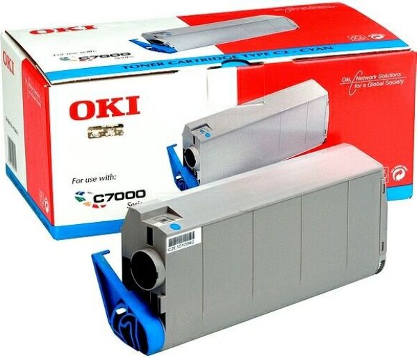 Oki Original OKI C 7350 DN Toner (41963007) cyan, 10.000 Seiten, 1,22 Cent pro Seite - ersetzt Tonerkartusche 41963007 für OKI C 7350DN