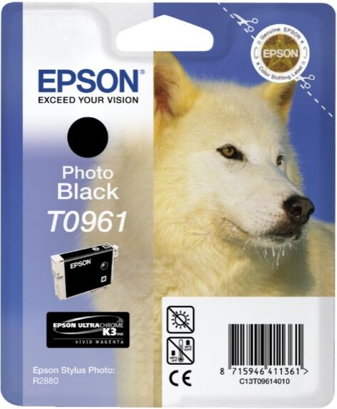 Epson Original Epson T0961 / C 13 T 09614010 Tintenpatrone schwarz, 495 Seiten, 2,38 Cent pro Seite, Inhalt: 11 ml