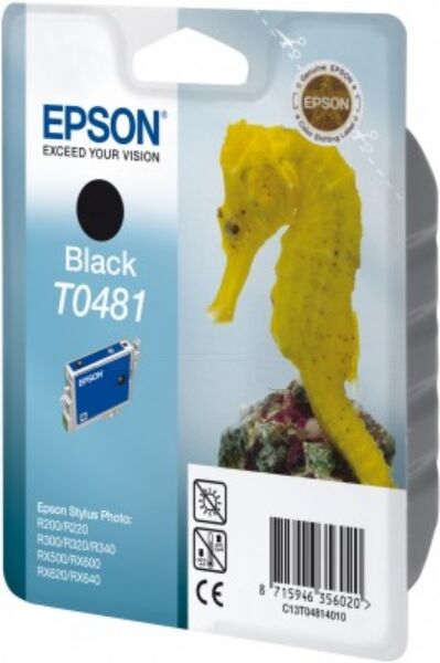 Epson Original Epson Stylus Photo R 220 Tintenpatrone (T0481 / C 13 T 04814010) schwarz, 450 Seiten, 4,57 Cent pro Seite, Inhalt: 13 ml