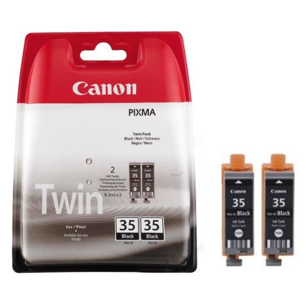 Canon Original Canon Pixma IP 100 V Tintenpatrone (PGI-35 BK / 1509 B 012) schwarz Multipack (2 St.), 191 Seiten, 8,76 Cent pro Seite, Inhalt: 9 ml
