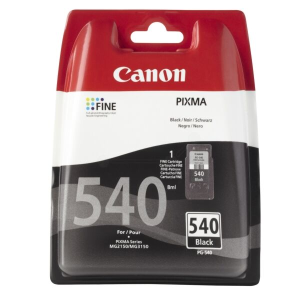 Canon Original Canon Pixma MG 3650 white Tintenpatrone (PG-540 / 5225 B 005) schwarz, 180 Seiten, 8,98 Cent pro Seite, Inhalt: 8 ml